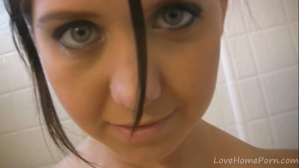 Fantastic blonde showing off in the shower