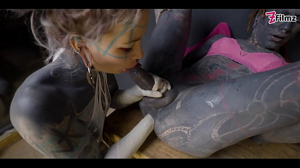 TRANNY ANAL stretching by TATTOOED dominatrix – ASS fisting FEMDOM couple (goth, punk, alt porn) ZF163