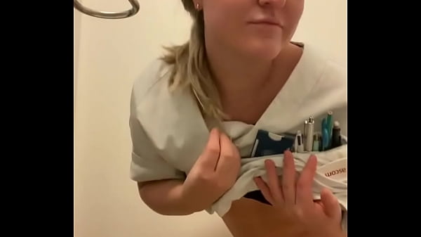 Nurse showing her body during break